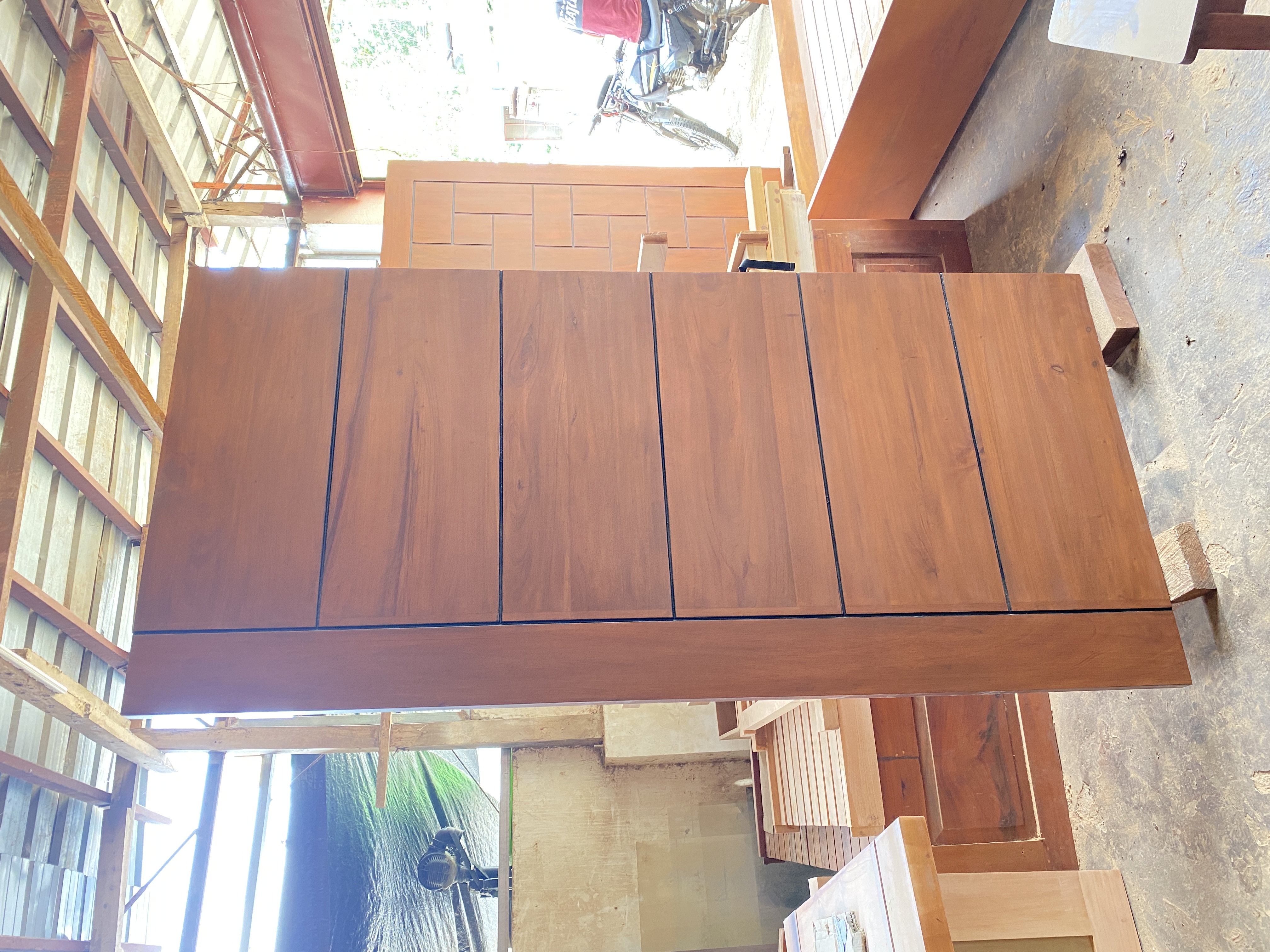 Large wooden panel door